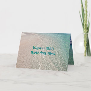 Carte Message d'anniversaire de plage pour adultes