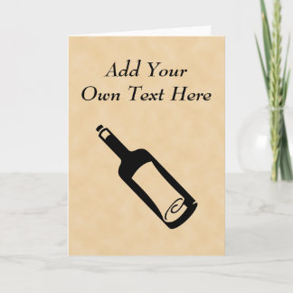 Carte Message dans une bouteille.