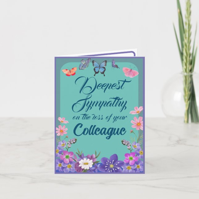 Carte Message De Condolence Florale Perte De Collè (Devant)