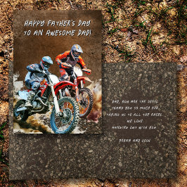 Carte Message de motos cross de la fête des pères