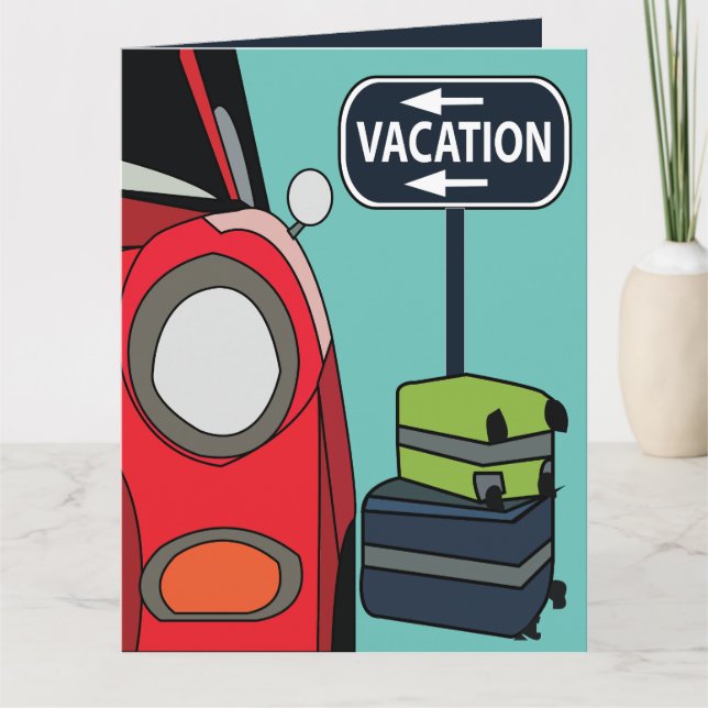 Carte Message de vacances pour un voyage sur la route (Devant)