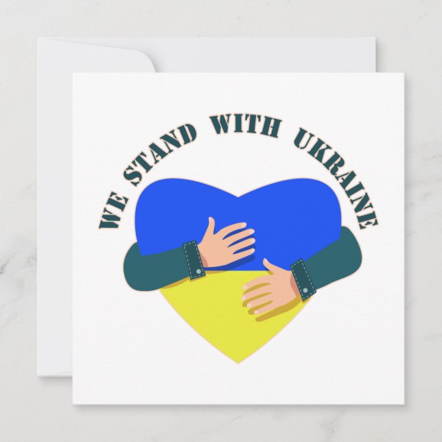 Carte Message inspirant Nous sommes avec l'Ukraine (Devant)