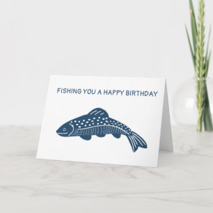 Carte Message personnalisé de la marine Blue Trout Fish 