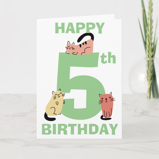 Carte Message personnalisé pour le cinquième anniversair (Devant)