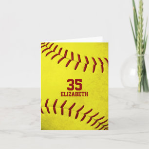 Carte message personnalisé simple salutation softball