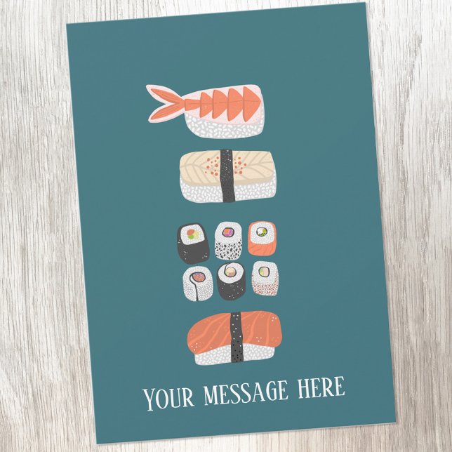 Carte Message personnalisé Sushi (Créateur téléchargé)