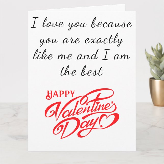 Carte Message Romantique Drôle Beau et Lustré pour la Sa (Petite plante)