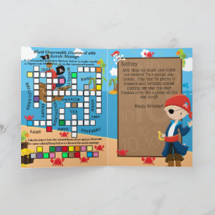 Carte Message secret du capitaine pirate pour joyeux ann