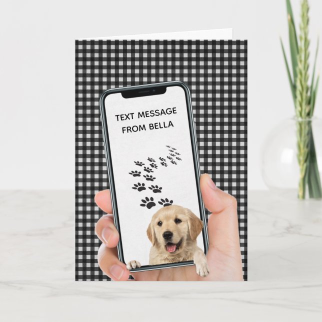 Carte message texte d'anniversaire sur téléphone portabl (Devant)