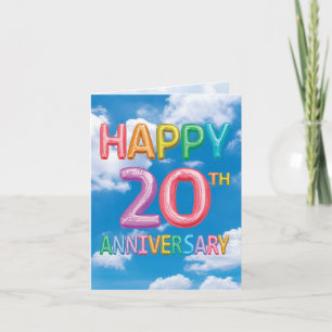 Carte Messages gonflés Jalons 20 - Anniversaire