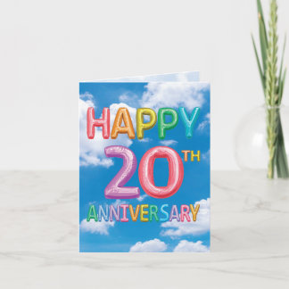 Carte Messages gonflés Jalons 20 - Anniversaire