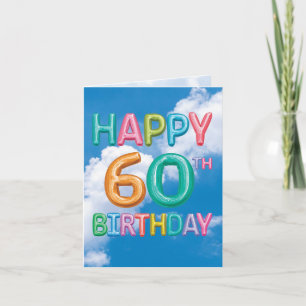Carte Messages gonflés Jalons 60 - Anniversaire