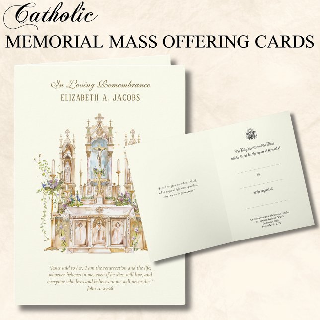 Carte Messe de la sympathie catholique offrant Mémorial (Créateur téléchargé)