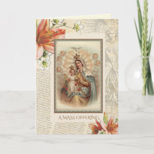 Carte Messe de Requiem catholique d'hommage à Marie