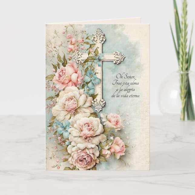 Carte Messe de sympathie catholique espagnole offrant la (Devant)