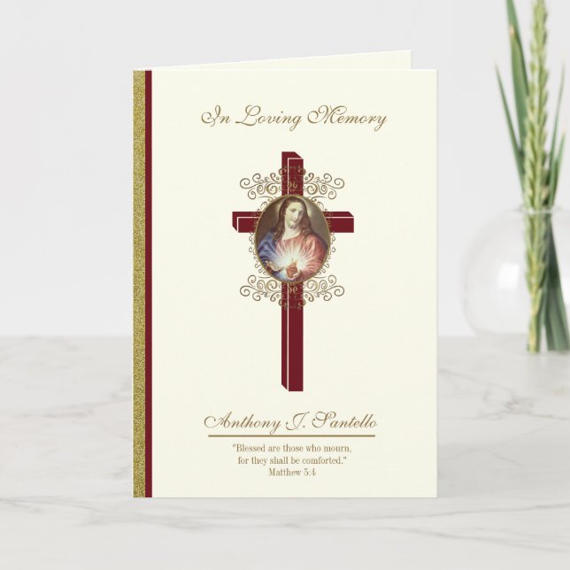 Carte Messe funéraire de Jésus catholique Prière religie (Devant)