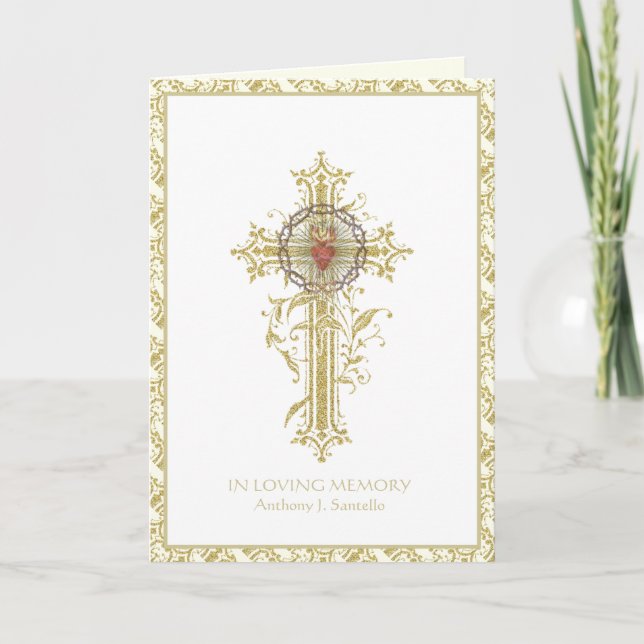 Carte Messe funéraire de Jésus catholique Prière religie (Devant)