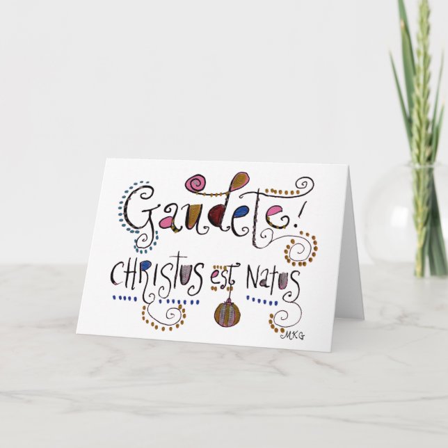 Carte Messe latine catholique de Noël Gaudete (Devant)