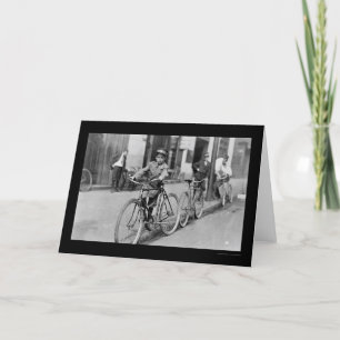 Carte Messenger Boy and Bicycle 1911