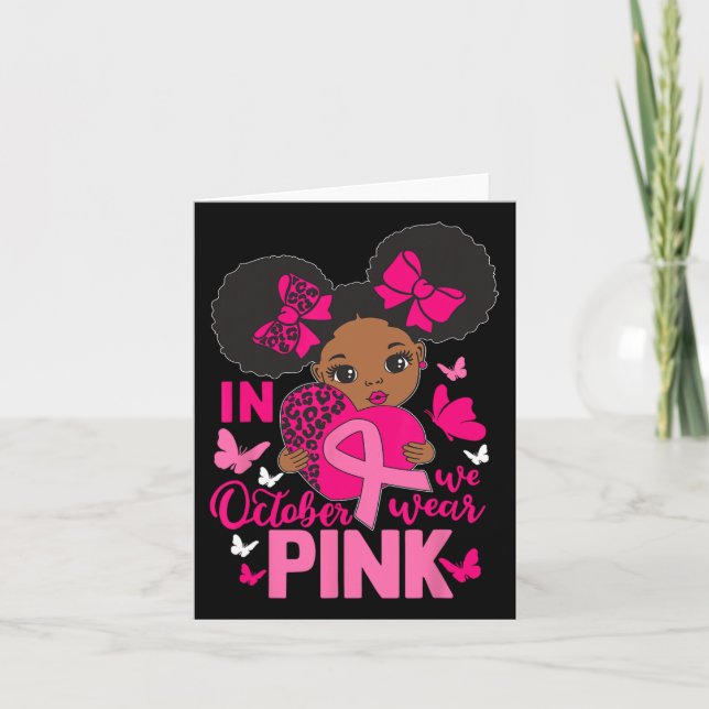 Carte Messy Bun En Octobre Nous Portons Pink Breast Canc (Devant)