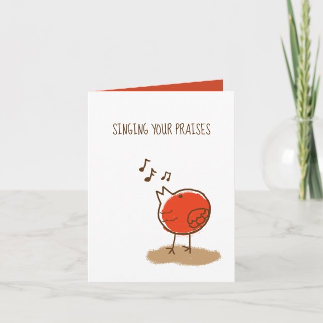 Carte Messy Little Bird Chantant Votre Merci De Louange (Devant)