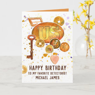 Carte Métal Détection Joyeux Anniversaire Nom personnali