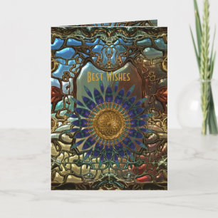 Carte Métal Or Art Nouveau Meilleurs Vœux Annivers