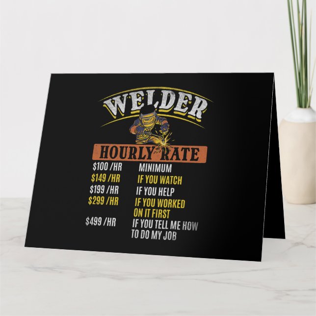 Carte Métal ouvrier soudage MIG souder Funny Welder Heur (Devant)