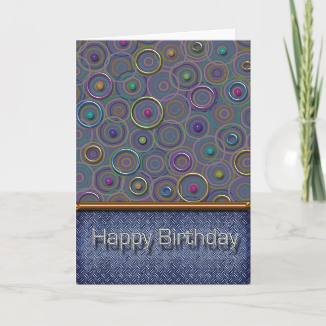 Carte Metallica Cercles et Tread Anniversaire (Devant)