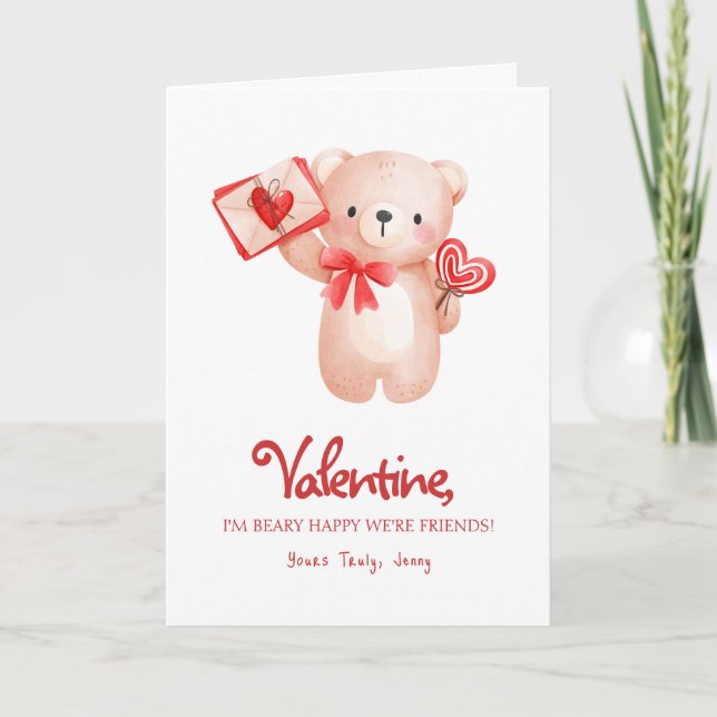 Carte Mete Beary Salutation Heureuse Sainte-Valentin (Devant)