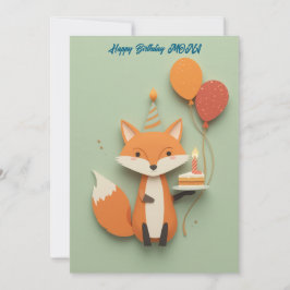 Carte Mete Fox voeux d'anniversaire
