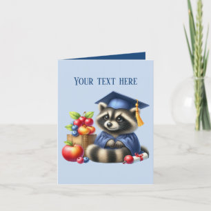 Carte Mete Graduation ajouter un message raccoon