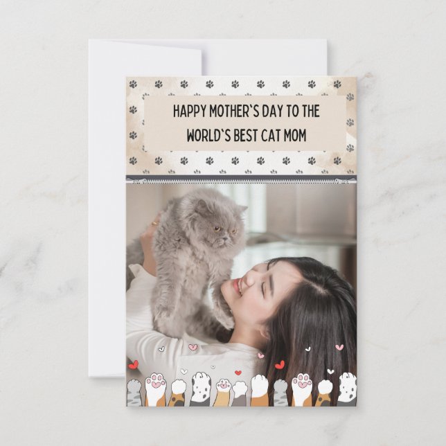 Carte Mete World's Best Cat Maman's Day Card (Devant)