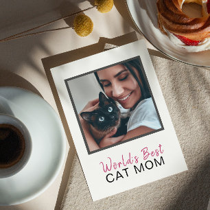 Carte Mete World's Best Cat Mom Photo Fête des mères