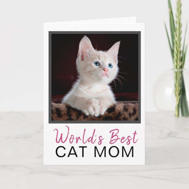 Carte Mete World's Meilleur Chat Maman Photo Chat Annive (Devant)