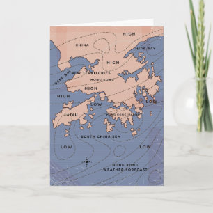 Carte météo Vintage de Hong Kong