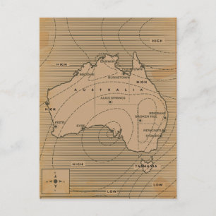 Carte météorologique vintage de l'Australie