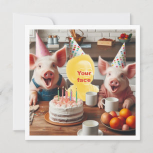Carte Mets mon visage dans l'image, fête d'anniversaire 