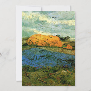 Carte Meules sous un ciel pluvieux de Vincent van Gogh