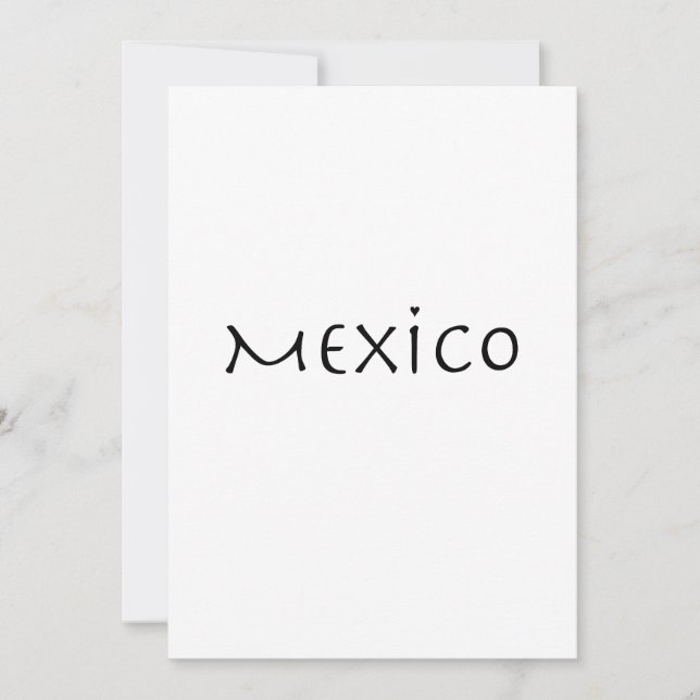 Carte Mexico - minimalistic typography card (Devant)