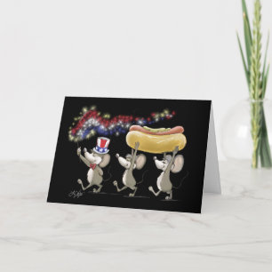 Carte Mic, Mac And Moe's 4th of July Night Picnic Card