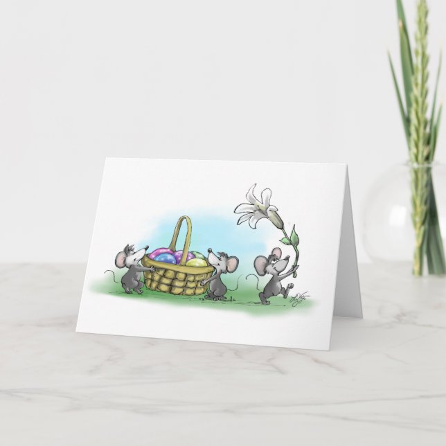 Carte Mic, Mac et Moe, Joyeuses Pâques (Devant)