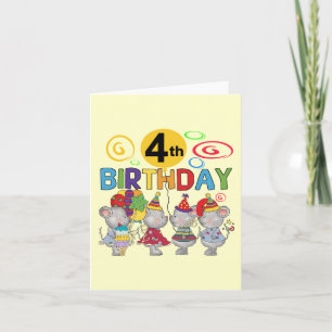 Carte Mice 4th Birthday T-shirts et cadeaux