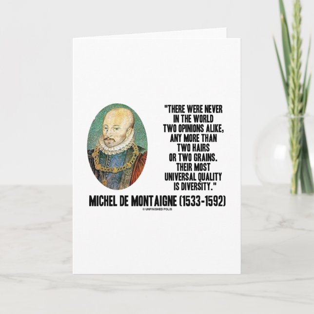 Carte Michel de Montaigne jamais deux avis citent de (Devant)