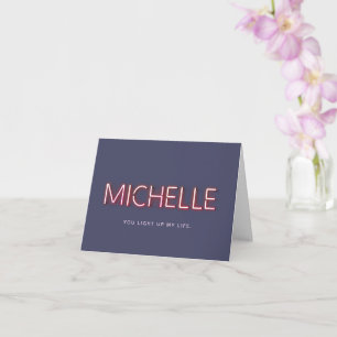 Carte Michelle dans le néon allume ma vie