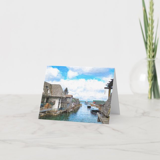 Carte Michigan Fish Town Painting (Devant)