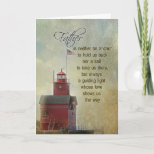Carte Michigan Red Lighthouse pour papa