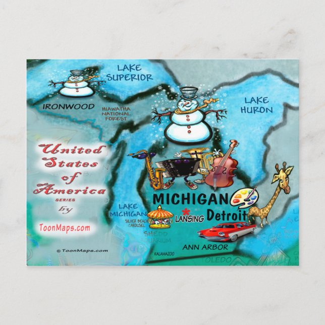 Carte Michigan USA (Devant)