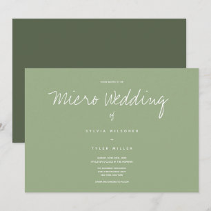 Carte Micro-Faire-part de mariage de typographie Sage