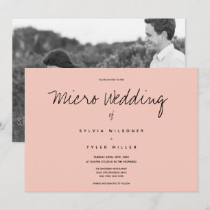 Carte Micro Mariage photo rose noir Mariage horizontal